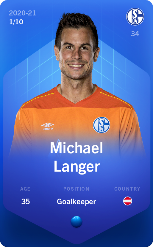 Sorare - Sorare Official - Michael Langer 2020-21 • Super Rare 1/10 - NFT # 89231614236548610422320542286500864365254614417764007133151270115513264288707
