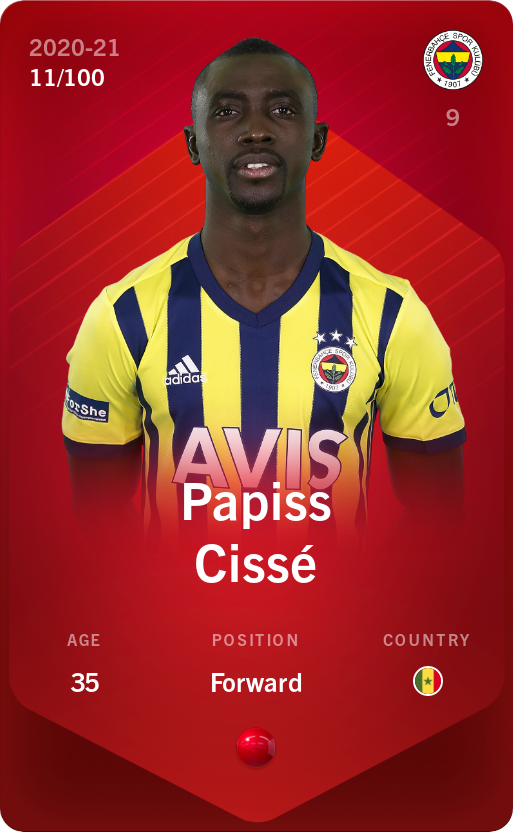 Sorare - Sorare Official - Papiss Cissé 2020-21 • Rare 11/100 - NFT # 17759529350149075828851436834230593473675824359726770293230117969704621749380