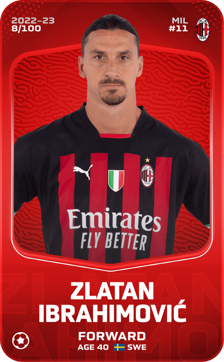 Sorare - Sorare Official - Zlatan Ibrahimović 2022-23 • Rare 8/100 - NFT # 90365481126568409964050601618167357782171695120983771153186645150575693420548