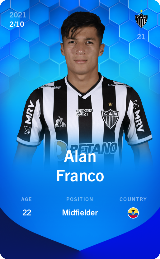 Sorare - Sorare Official - Alan Franco 2021-22 • Super Rare 2/10 - NFT # 9043222399702357482930871407467329408790576820582975385049579309919022703444