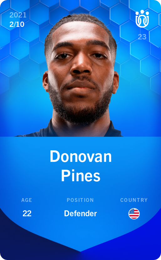 Sorare - Sorare Official - Donovan Pines 2021-22 • Super Rare 2/10 - NFT # 42255951569357469963750899106327081276756337799749554631979403320746804714818