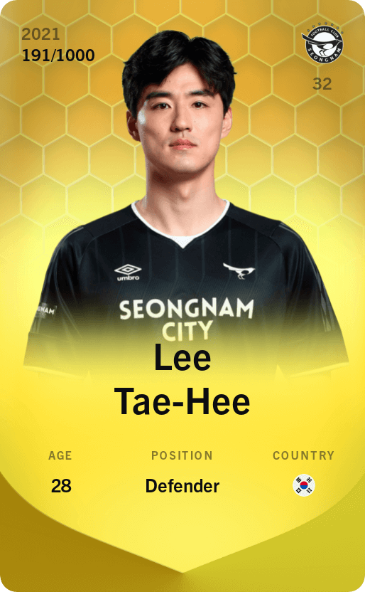 Lee Tae-Hee 2021-22 • Limited 191/1000