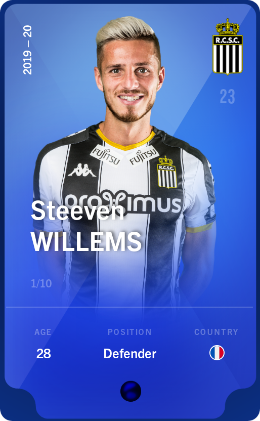 Sorare - Sorare Official - Steeven Willems 2019-20 • Super Rare 1/10 - NFT # 33456427504074986625579183183335051449171955553107012982157050772518192830136