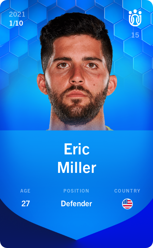 Sorare - Sorare Official - Eric Miller 2021-22 • Super Rare 1/10 - NFT # 96767359482532105469470436668094284451826246898284114015457859240980010769918