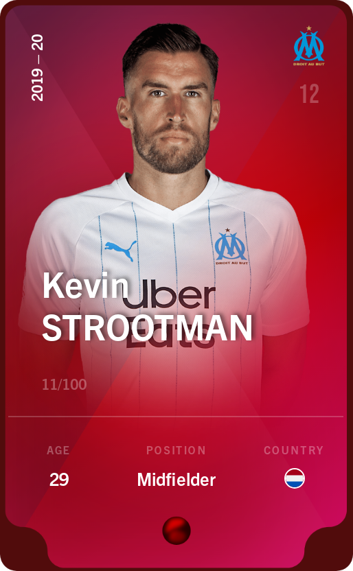 Sorare - Sorare Official - Kevin Strootman 2019-20 • Rare 11/100 - NFT # 54347810092255879177871539729376780554780357066556902944953368915730233180273