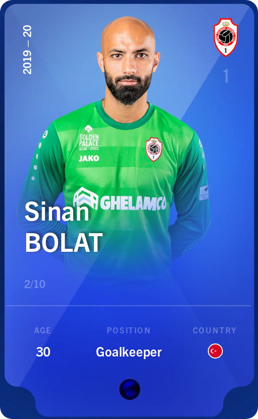 Sorare - Sorare Official - Sinan Bolat 2019-20 • Super Rare 2/10 - NFT # 3457840532476830162866549545013780254377922983671510930372478565388519265658