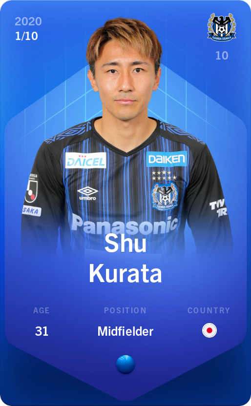 Sorare - Sorare Official - Shu Kurata 2020-21 • Super Rare 1/10 - NFT # 98326329723206663208985483072162284582394544619382169184787346671094121306279