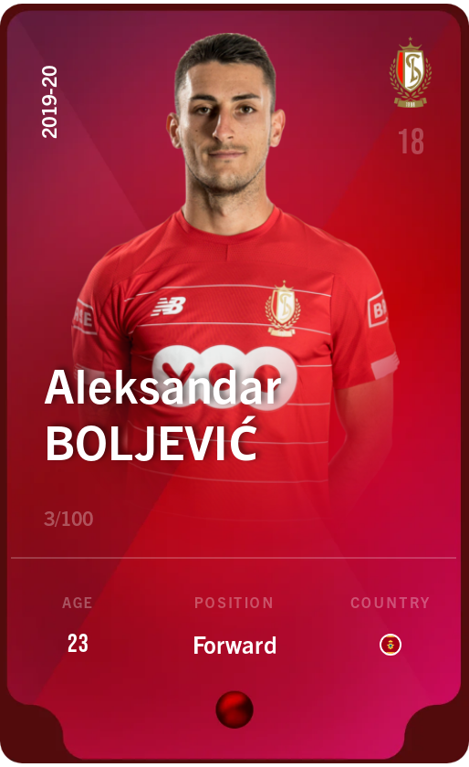 Sorare - Sorare Official - Aleksandar Boljević 2019-20 • Rare 3/100 - NFT # 78793780779323709778648133118592119339930353355753219935572020846356789094435