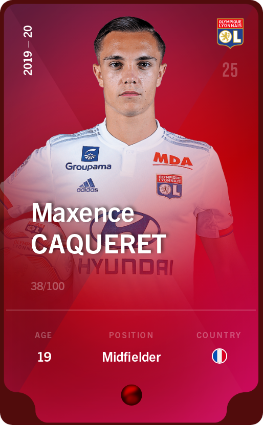 Sorare - Sorare Official - Maxence Caqueret 2019-20 • Rare 38/100 - NFT # 109948727126512049881784076577910197361032642412035492110272264510435123802917