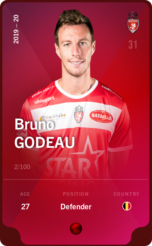 Sorare - Sorare Official - Bruno Godeau 2019-20 • Rare 2/100 - NFT # 42798354414488515858295992315841089767545272705809015005744142759159857720065