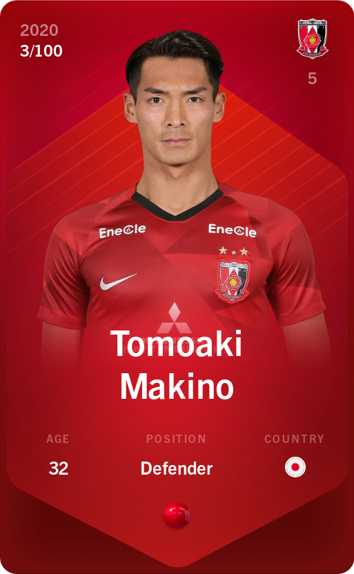 Sorare - Sorare Official - Tomoaki Makino 2020-21 • Rare 3/100 - NFT # 5549403989676311552244167040377711285428043267423016514256765589283016754560