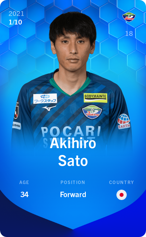 Sorare - Sorare Official - Akihiro Sato 2021-22 • Super Rare 1/10 - NFT # 55700332367160542006535223219197705701905792488714397535212430387846005199684