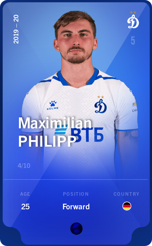 Sorare - Sorare Official - Maximilian Philipp 2019-20 • Super Rare 4/10 - NFT # 35358474991221885964601366920858020946344308839109363462448492942972963149664