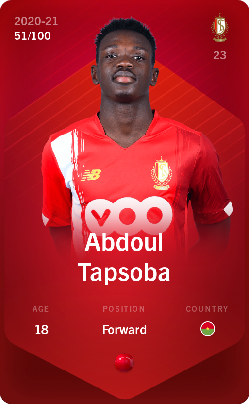 Sorare - Sorare Official - Abdoul Tapsoba 2020-21 • Rare 51/100 - NFT # 83777362188568230316602452675050672868000258980192993637723500070448584319276