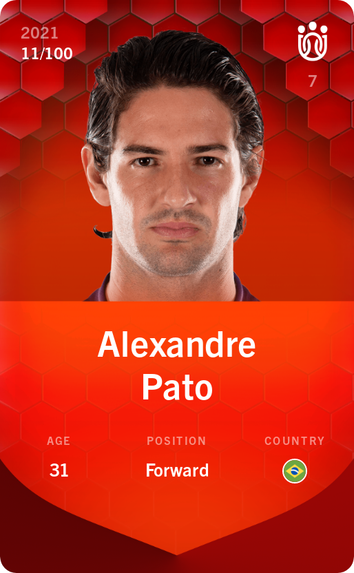 Sorare - Sorare Official - Alexandre Pato 2021-22 • Rare 11/100 - NFT # 76475823075729760037798740445520868611459837975521441511182815172726747004987
