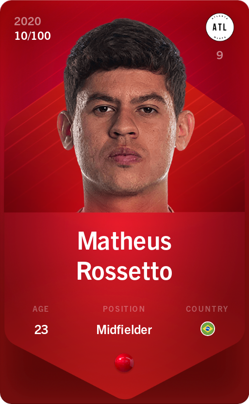 Sorare - Sorare Official - Matheus Rossetto 2020-21 • Rare 10/100 - NFT # 10255081586306288348928040786041643601989084011020556227553894128932669723378