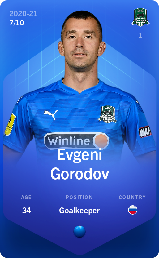 Sorare - Sorare Official - Evgeni Gorodov 2020-21 • Super Rare 7/10 - NFT # 29037007290605541834662181723849129045924007802455407516586849125449812612785
