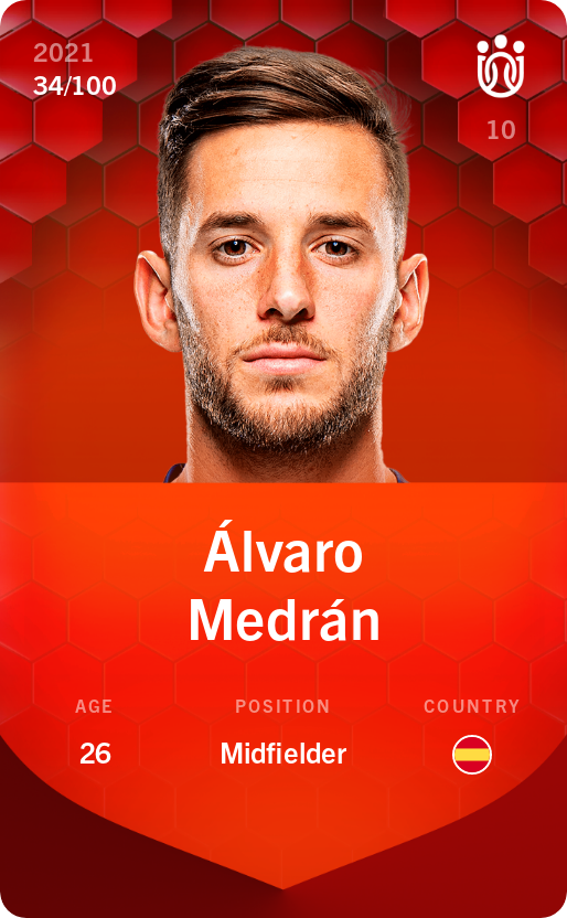 Sorare - Sorare Official - Álvaro Medrán 2021-22 • Rare 34/100 - NFT # 15585400166110727414033293301202370814268093930033447069337783436635950485033