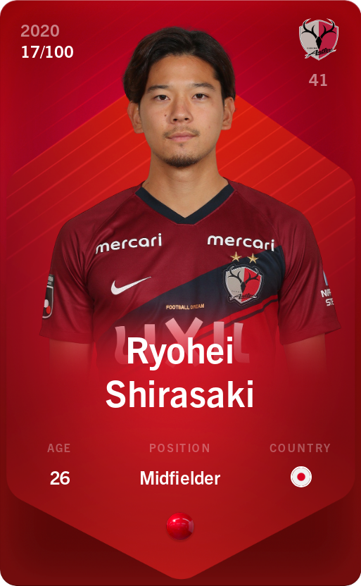 Sorare - Sorare Official - Ryohei Shirasaki 2020-21 • Rare 17/100 - NFT # 32123141021455011799295175968075607729111038349932097811517275462163710905893