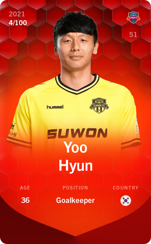 Sorare - Sorare Official - Yoo Hyun 2021-22 • Rare 4/100 - NFT # 63206283480673633928770194554964323578977761622792053753300256684923011573962