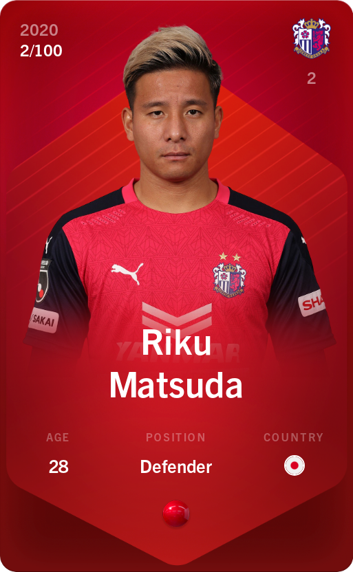 Sorare - Sorare Official - Riku Matsuda 2020-21 • Rare 2/100 - NFT # 47088814297914885879354353219359430855965158789289415639717971400679362609444