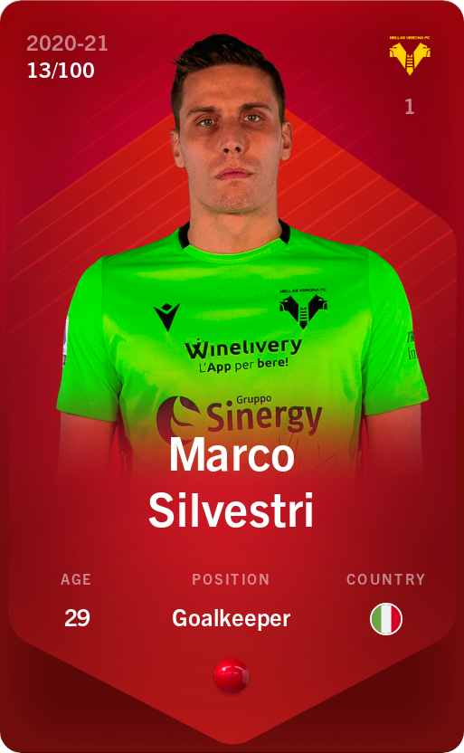 Sorare - Sorare Official - Marco Silvestri 2020-21 • Rare 13/100 - NFT # 93966495234541524040065535146698835321072759148013105391403138127929852409013