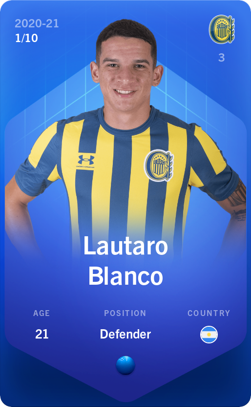 Sorare - Sorare Official - Lautaro Blanco 2020-21 • Super Rare 1/10 - NFT # 69416292809903503616035362943494632807451559792450928748001032406720169848297