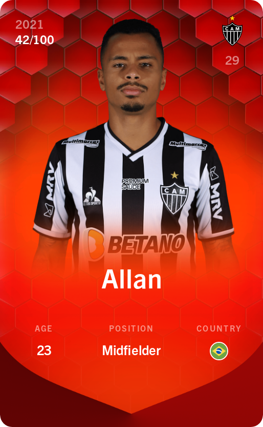 Sorare - Sorare Official - Allan 2021-22 • Rare 42/100 - NFT # 21095424255437428474540260646713024917764722058541190319291073764252917001996