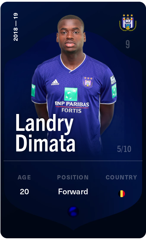Sorare - Sorare Official - Landry Dimata 2018-19 • Super Rare 5/10 - NFT # 101814513630935727231700112359061430567330602846634092428899660730380219413193
