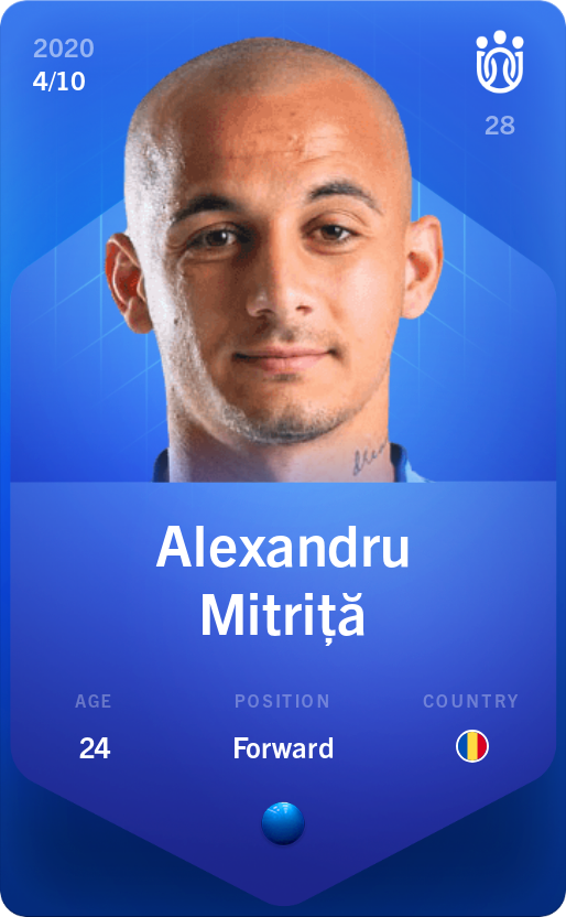 Sorare - Sorare Official - Alexandru Mitriță 2020-21 • Super Rare 4/10 - NFT # 35516090077422467037021287275898650864937276422742394954228609446971319037456