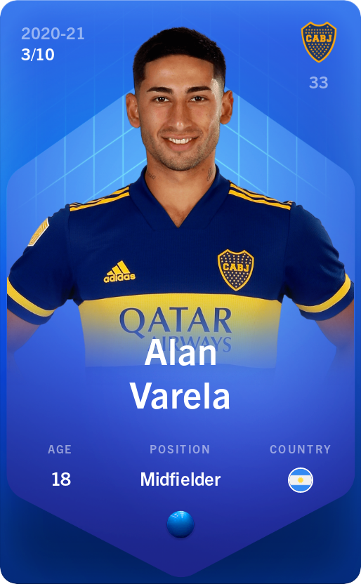 Sorare - Sorare Official - Alan Varela 2020-21 • Super Rare 3/10 - NFT # 47748720652911633063200487246906390332489892360123041240488633466483827689319