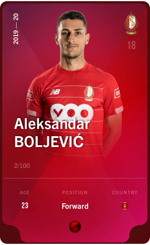 Sorare - Sorare Official - Aleksandar Boljević 2019-20 • Rare 2/100 - NFT # 88633883612182696475651585072250011043061770749173079628442530296041596633590