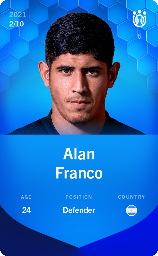 Sorare - Sorare Official - Alan Franco 2021-22 • Super Rare 2/10 - NFT # 22289346829266177714607834839291791426836768891041001483255119864185020721726