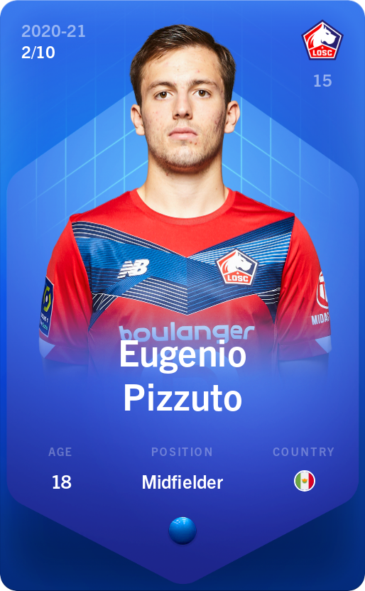 Sorare - Sorare Official - Eugenio Pizzuto 2020-21 • Super Rare 2/10 - NFT # 73982889119711529413005918894678309594167751269449546765936625598978643900057
