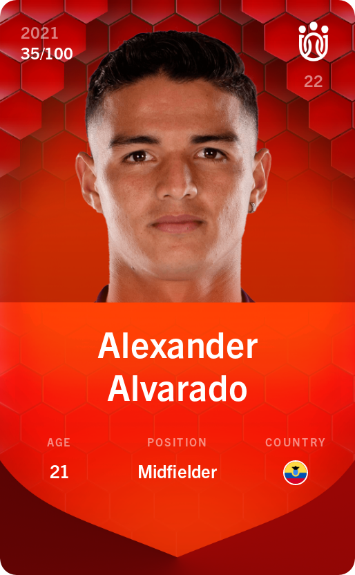 Sorare - Sorare Official - Alexander Alvarado 2021-22 • Rare 35/100 - NFT # 94474695297245912728589844597313837906664861251985535170417438377477024256128