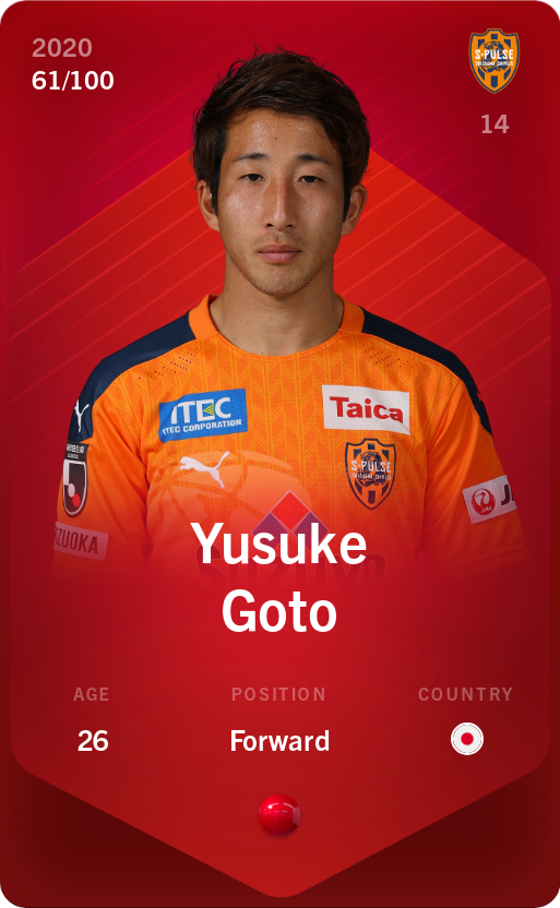 Sorare - Sorare Official - Yusuke Goto 2020-21 • Rare 61/100 - NFT # 82843125832500626738881044140277064442023822695096250904156323998097306886549
