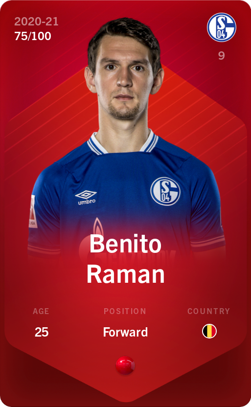 Sorare - Sorare Official - Benito Raman 2020-21 • Rare 75/100 - NFT # 74013453854631489282095145452324008728005774605625660412081549533991037614405