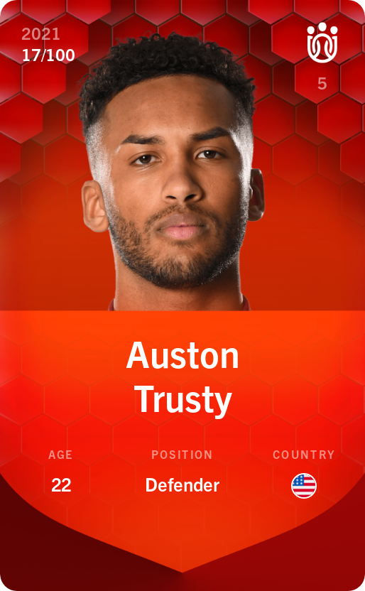 Sorare - Sorare Official - Auston Trusty 2021-22 • Rare 17/100 - NFT # 67867151161207906082588029632431062285377510843008909526013993015822497289610