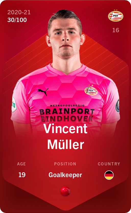 Sorare - Sorare Official - Vincent Müller 2020-21 • Rare 30/100 - NFT # 19864162679908851389445076106900848274171972427163418078352160010220836931972