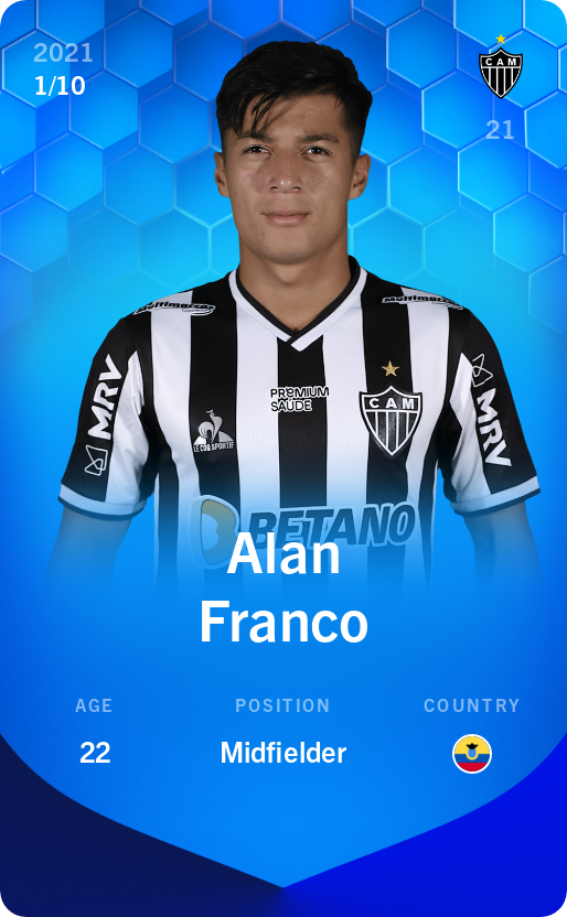 Sorare - Sorare Official - Alan Franco 2021-22 • Super Rare 1/10 - NFT # 7185866978044099461449915083282661748888685201179286140452995995856094206246