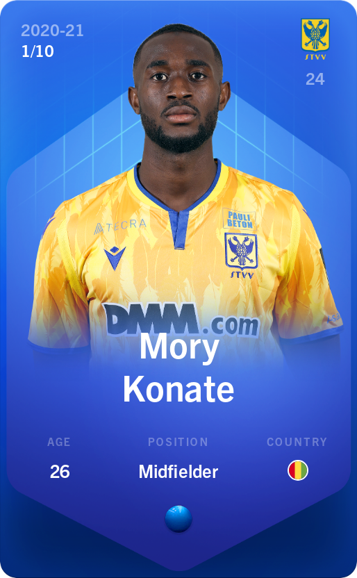 Sorare - Sorare Official - Mory Konate 2020-21 • Super Rare 1/10 - NFT # 62919236645687741067467448030555672379571511664482282838136227537807164154034