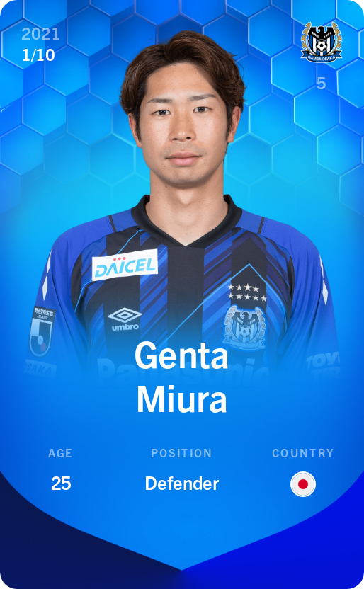 Sorare - Sorare Official - Genta Miura 2021-22 • Super Rare 1/10 - NFT # 30870734552650905431374851988356560417859369283605682245786116169331463270200