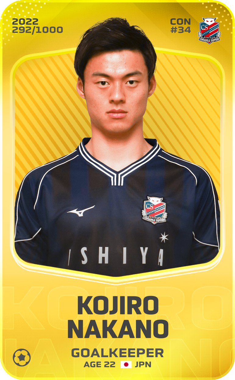 Sorare - Sorare Official - Kojiro Nakano 2022-23 • Limited 292/1000 - NFT # 50834091357641781329903028495641816818038339331566855609515559688176805936161