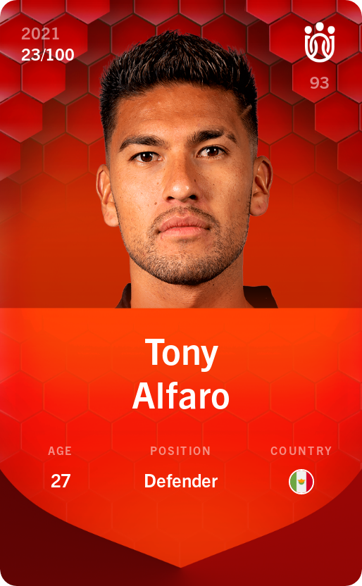 Sorare - Sorare Official - Tony Alfaro 2021-22 • Rare 23/100 - NFT # 15991794206650318307517494680169730727110314118042251172436730930949132270893