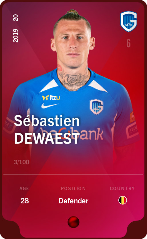 Sorare - Sorare Official - Sébastien Dewaest 2019-20 • Rare 3/100 - NFT # 855312677132134781287804795628103135109619580560531942453777935139849886050