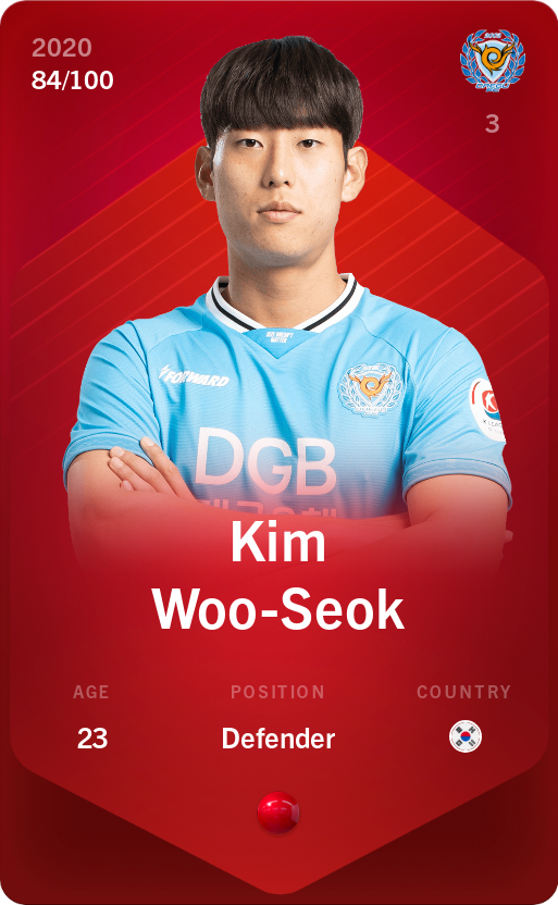 Sorare - Sorare Official - Kim Woo-Seok 2020-21 • Rare 84/100 - NFT # 83528008848630311742614469003856631464425769302851637094166876106862819179173