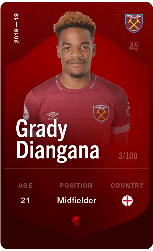 Grady Diangana 2018-19 • Rare 3/100