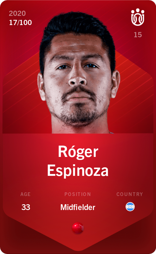 Sorare - Sorare Official - Róger Espinoza 2020-21 • Rare 17/100 - NFT # 4454130445669108527006598006686186317417008332342508299108044049665824328628