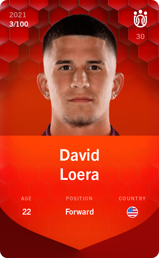 Sorare - Sorare Official - David Loera 2021-22 • Rare 3/100 - NFT # 47978373067928773636475070953544101994981598839342578973922717805303542189170