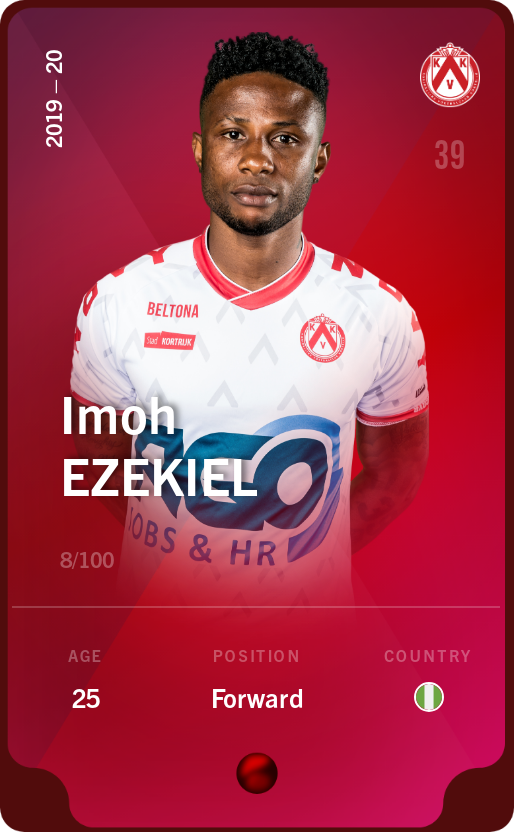 Sorare - Sorare Official - Imoh Ezekiel 2019-20 • Rare 8/100 - NFT # 86054769267962094867911067241599517582908661950119801772975786658253317746027